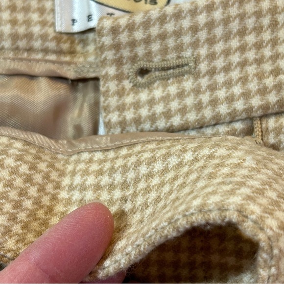 Vintage Talbots Petites Lined Houndstooth Plaid Wool & Cashmere Trousers Tan 10P - Picture 13 of 13